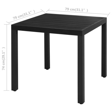 Set mobilier masă de grădină, 3 piese, negru, ratan PVC - Img 7