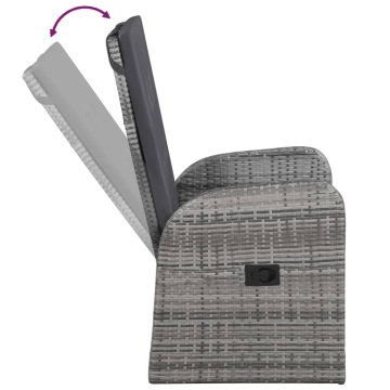 Set mobilier pentru grădină, cu perne, 7 piese, gri - Img 8