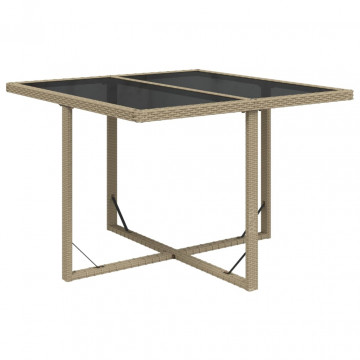 Set mobilier pentru grădină cu perne, 9 piese, bej, poliratan - Img 5