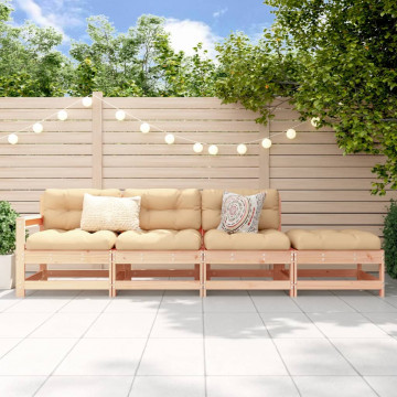 Set mobilier relaxare de grădină, 4 piese, lemn masiv de pin - Img 1