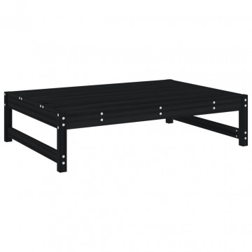 Set mobilier relaxare grădină, 2 piese, negru, lemn masiv pin - Img 7