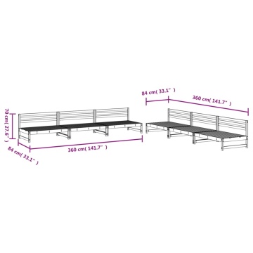 Set mobilier relexare de grădină, 6 piese, lemn masiv de pin - Img 5
