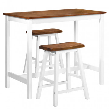 Set mobilier tip bar, masă și scaune, 3 piese, lemn masiv - Img 2