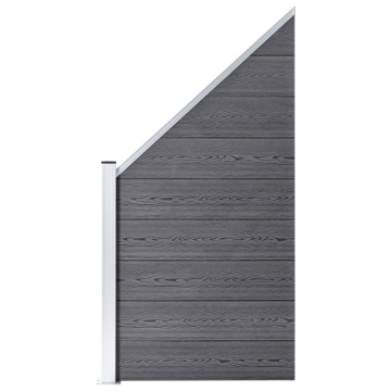 Set panouri gard, 1 pătrat + 1 oblic, gri, 273x186 cm, WPC - Img 2