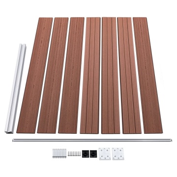 Set panouri gard, 353x146 cm, maro, WPC - Img 5