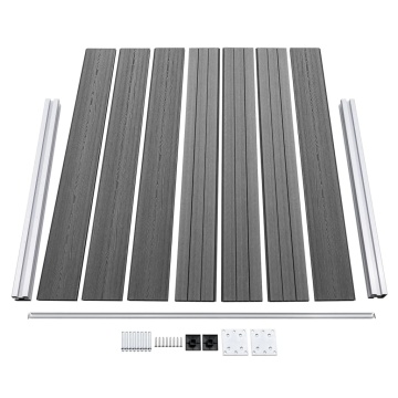 Set panouri gard, 699x146 cm, gri, WPC - Img 5