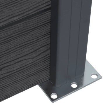 Set panouri pentru gard, gri, 180x186 cm, WPC - Img 5