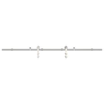 Set piese pentru ușă glisantă, argintiu, 200 cm oțel inoxidabil - Img 2