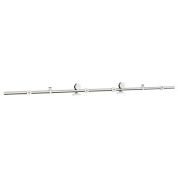 Set piese pentru ușă glisantă, argintiu, 200 cm oțel inoxidabil - Img 6