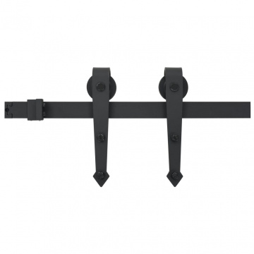 Set piese pentru ușă glisantă, negru, 183 cm, oțel - Img 2