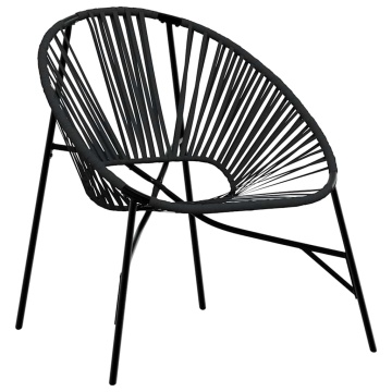 Set scaune de grădină 3 buc Poly Rattan negru - Img 3