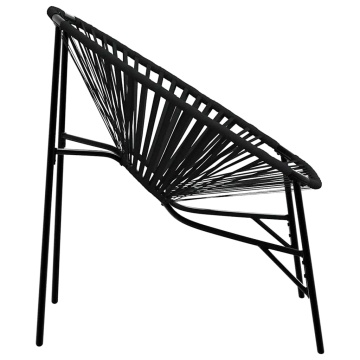 Set scaune de grădină 3 buc Poly Rattan negru - Img 6