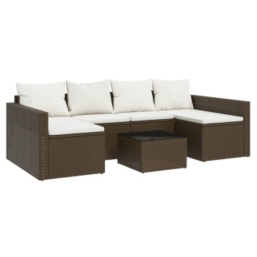Set șezlong de grădină cu perne, 2 piese, maro, poliratan - Img 2