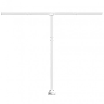 Set stâlp pentru copertină, alb, 300x245 cm, fier - Img 3