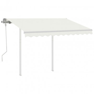 Set stâlp pentru copertină, alb, 300x245 cm, fier - Img 5