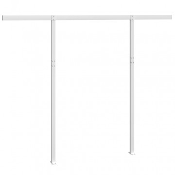 Set stâlp pentru copertină, alb, 300x245 cm, fier - Img 7
