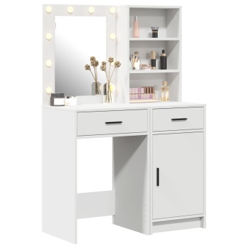Set toaletă 2 piese cu LED din lemn alb - Img 3