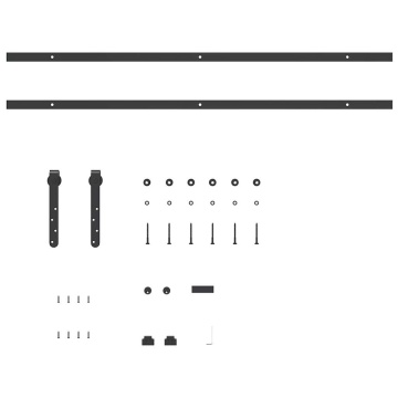 Set uși glisante pentru dulap 213 cm oțel carbon - Img 4