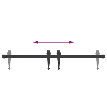 Set uși glisante pentru dulap 91 cm oțel carbon - Img 7