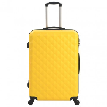 Set valiză carcasă rigidă, 3 buc., galben, ABS - Img 2