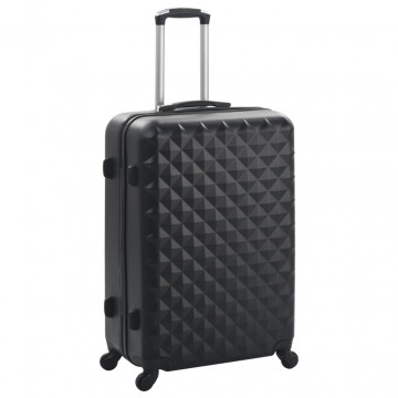 Set valiză carcasă rigidă, 3 buc., negru, ABS - Img 2