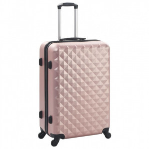 Set valiză carcasă rigidă, 3 buc., roz auriu, ABS - Img 2