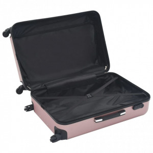 Set valiză carcasă rigidă, 3 buc., roz auriu, ABS - Img 5
