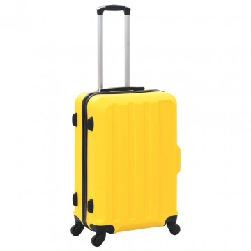 Set valize carcasă rigidă, 3 buc., galben, ABS - Img 1