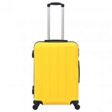 Set valize carcasă rigidă, 3 buc., galben, ABS - Img 2