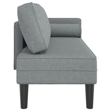 Șezlong cu perne, gri deschis, material textil - Img 4