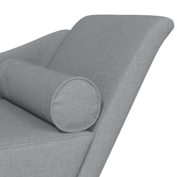 Șezlong cu perne, gri deschis, material textil - Img 5