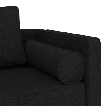 Șezlong cu perne, negru, material textil - Img 5