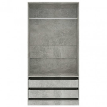 Șifonier, gri beton, 100x50x200 cm, PAL - Img 3