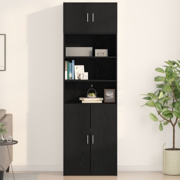 Şifonier Negru Stejar 70x42,5x40 cm Lemn prelucrat - Img 4