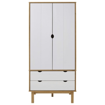 Șifonier OTTA, maro și alb, 76,5x53x172 cm, lemn masiv pin - Img 3
