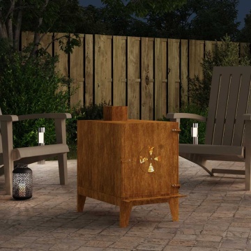 Sobă de camping 35x50x60 cm Oțel Corten - Img 3