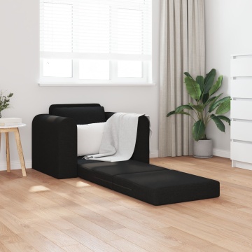 Sofa Pat 2 în 1 Negru 98x71x83 cm Țesătură - Img 3