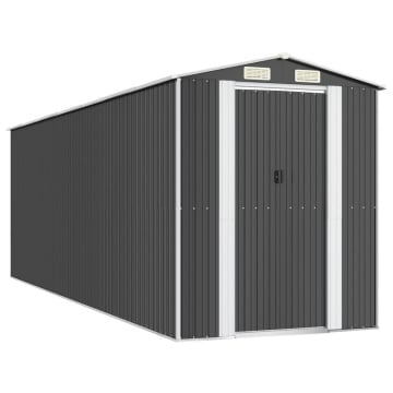 Șopron de grădină, antracit, 192x606x223 cm, oțel galvanizat - Img 2