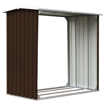 Șopron depozitare lemne, maro, 172x91x154 cm, oțel galvanizat - Img 2