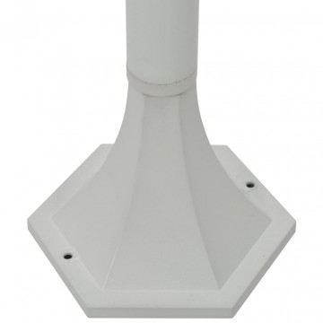 Stâlp iluminare grădină, 6 buc., alb, 110 cm, aluminiu, E27 - Img 5