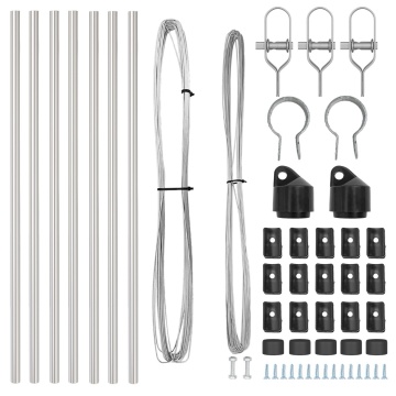 Stâlpi de gard 7 buc Ø32 mm 80 cm Oțel galvanizat - Img 3