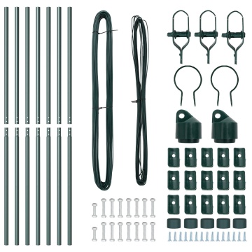 Stâlpi de gard 7 buc Verde Ø32 mm 200 cm Oțel galvanizat - Img 3