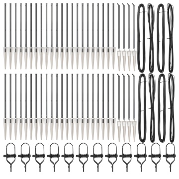 Stâlpi de gard cu vârf 52 buc Ø32 mm 80 cm Oțel galvanizat - Img 2