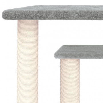 Stâlpi de zgâriat pentru pisici cu platforme, gri deschis 50 cm - Img 6
