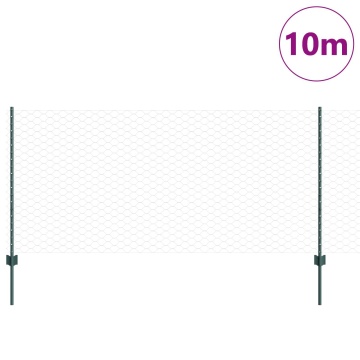 Stâlpi Gard 5 buc U-Channel Verde 100 cm Oțel, Gard Hexagonal Verde 1x10 m Oțel - Img 3