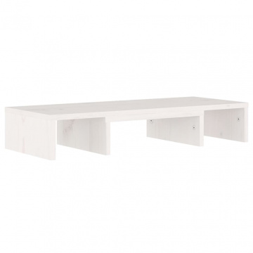 Stand pentru monitor, alb, 60x24x10,5 cm, lemn masiv de pin - Img 3