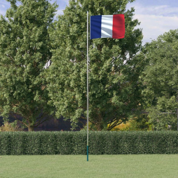 Steag Franța și stâlp din aluminiu, 6,23 m - Img 1