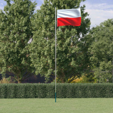 Steag Polonia și stâlp din aluminiu, 6,23 m - Img 1