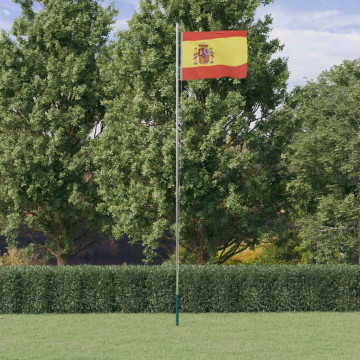 Steag Spania și stâlp din aluminiu, 6,23 m - Img 1