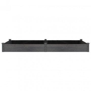 Strat grădină înălțat cu căptușeală gri 240x120x25cm, lemn brad - Img 4